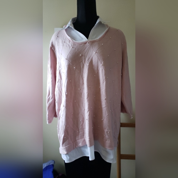 NWOT LAURA PLUS Pearled Sweater Shirt Sz 18 - Picture 4 of 7